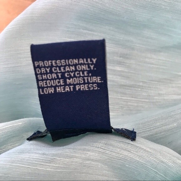 Linen Silk Tunic Top Light Blue Blouse Long Sleeve Button Up Shirt Vacation - Picture 5 of 10